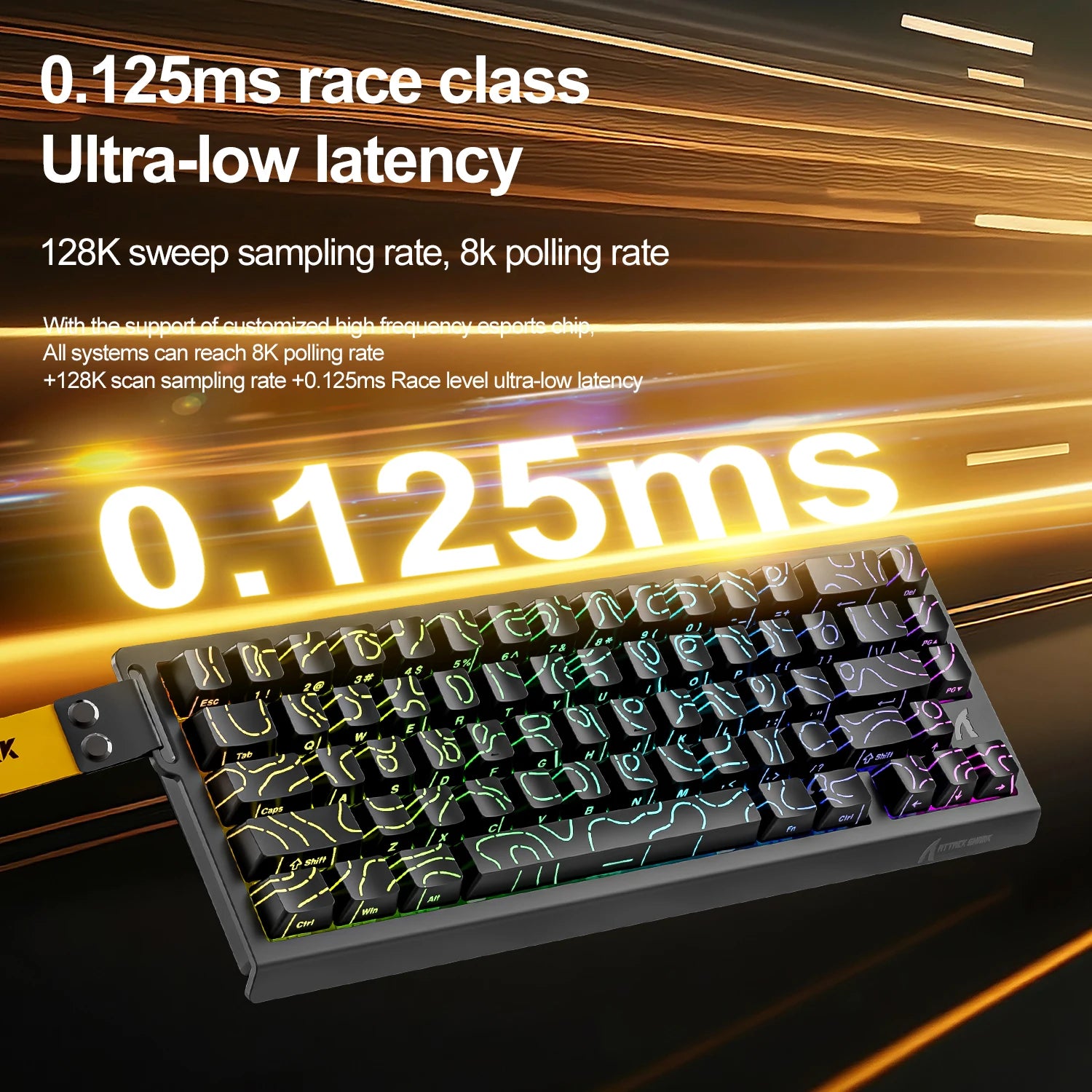 Teclado Magnético Attack Shark X68HE 8KHz Hall Effect Ultra Responsivo para FPS