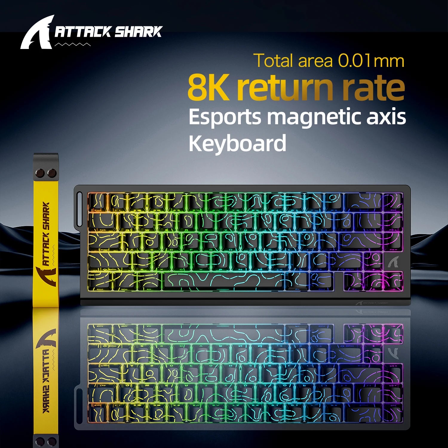 Teclado Magnético Attack Shark X68HE 8KHz Hall Effect Ultra Responsivo para FPS