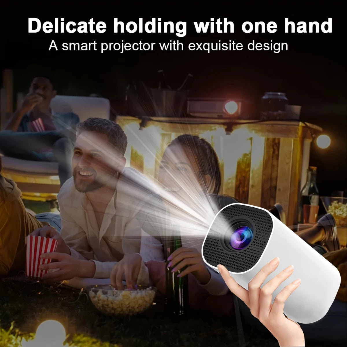 Projetor Smart 4K Portátil Wi-Fi Bluetooth | Cinema em Casa 180°