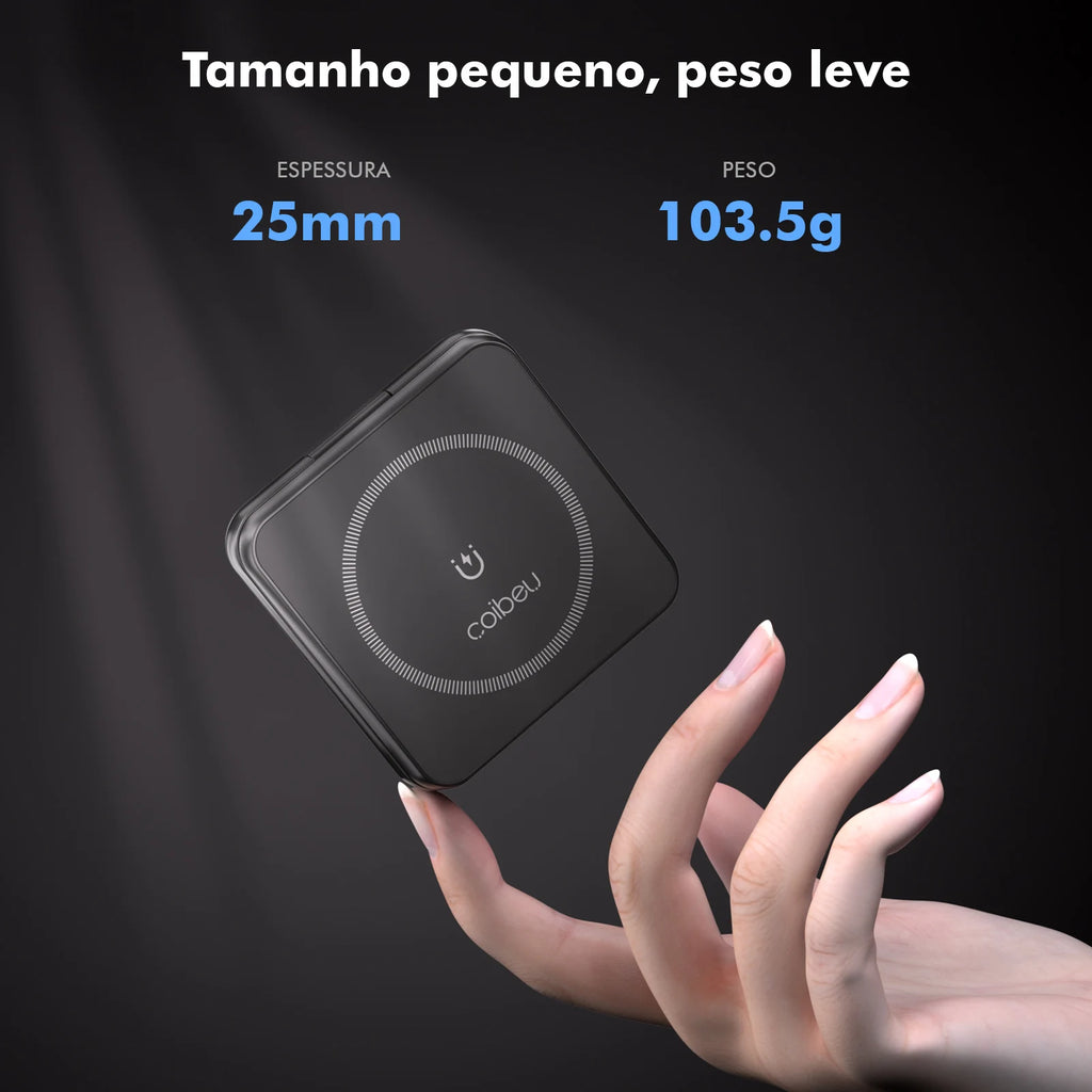 Carregador Magnético 3 em 1 Dobrável 25W para iPhone, Apple Watch e AirPods