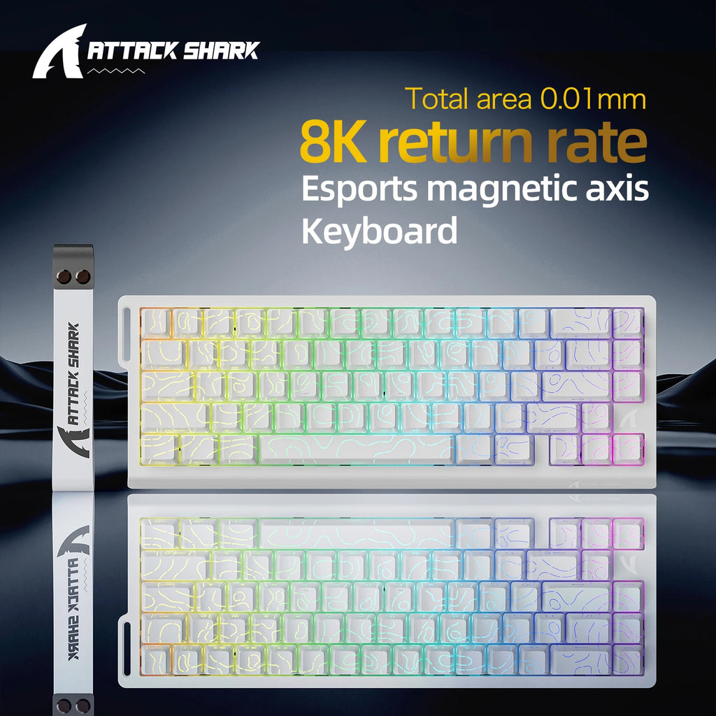 Teclado Magnético Attack Shark X68HE 8KHz Hall Effect Ultra Responsivo para FPS