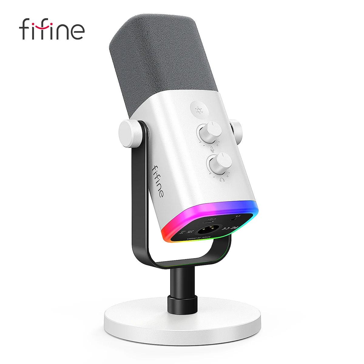 Microfone Gamer FIFINE AM8 RGB USB/XLR para Streaming e Podcast