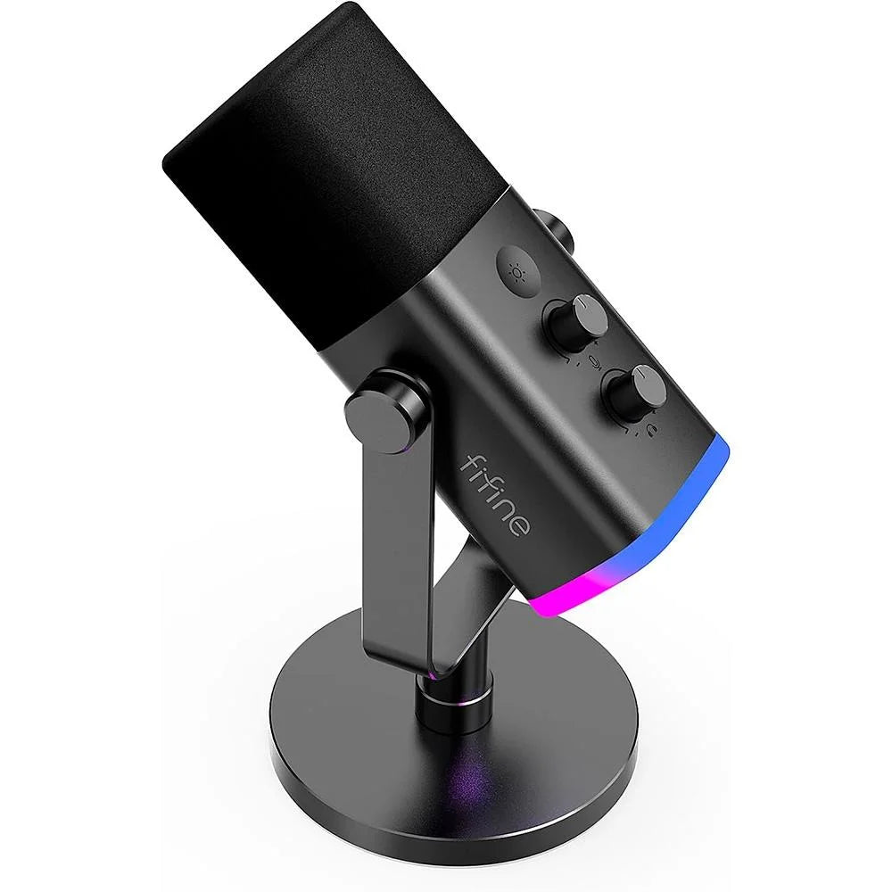 Microfone Gamer FIFINE AM8 RGB USB/XLR para Streaming e Podcast